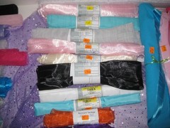 43pc LOT (26+yds – 8+lbs) 100% Poly Satin Chiffon Tulle Fabric REMNANTS – JoAnn