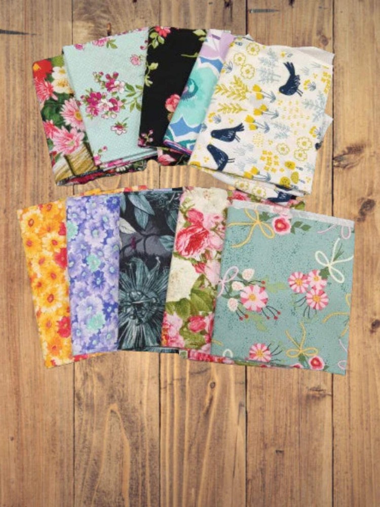 Assorted Floral Flat Fold Assortment 20 Yard Bundle Cotton Fabric