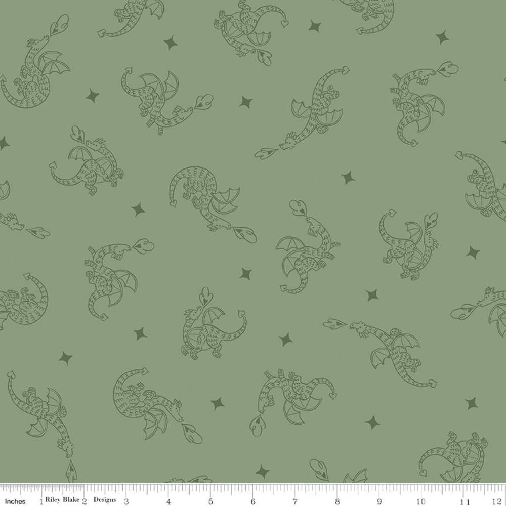 Faraway Kingdom Dragon Flight Forest Fabric by the Yard or Fat Quarter | Riley B