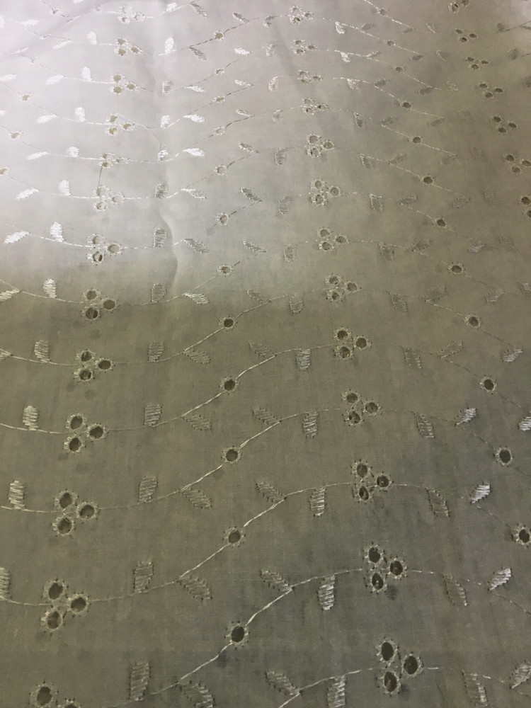 Vintage NEW soft yellow Eyelet Light Cotton Blend Fabric 4 YARDS 42″W