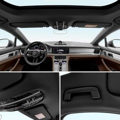 Black/Gray Flat Knit Headliner Fabric Foam Backed for Car Roof Liner Repair