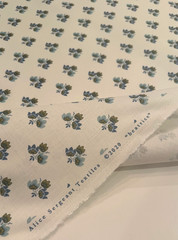 Alice Sergeant Beatrice Avocado Designer Printed Fabric, Blue/Green, 5 Yds, New