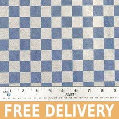 Blue Checkered Poly Spandex Power Mesh Fabric – 58″/Sold By Yard – Free Shipping