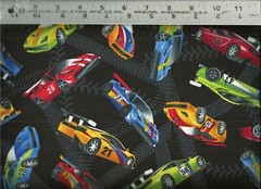 Timeless Treasures ~ Race Formula Stock Cars Black 100% Cotton Quilt Fabric BTY