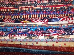 2 PC sets AMERICANA star USA stripe Cotton Fabric U-PICK READ info 1/2 yd total