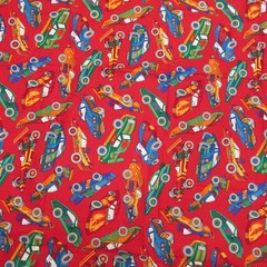 Race Car Fabric Red 44 in x 44 in remnant New