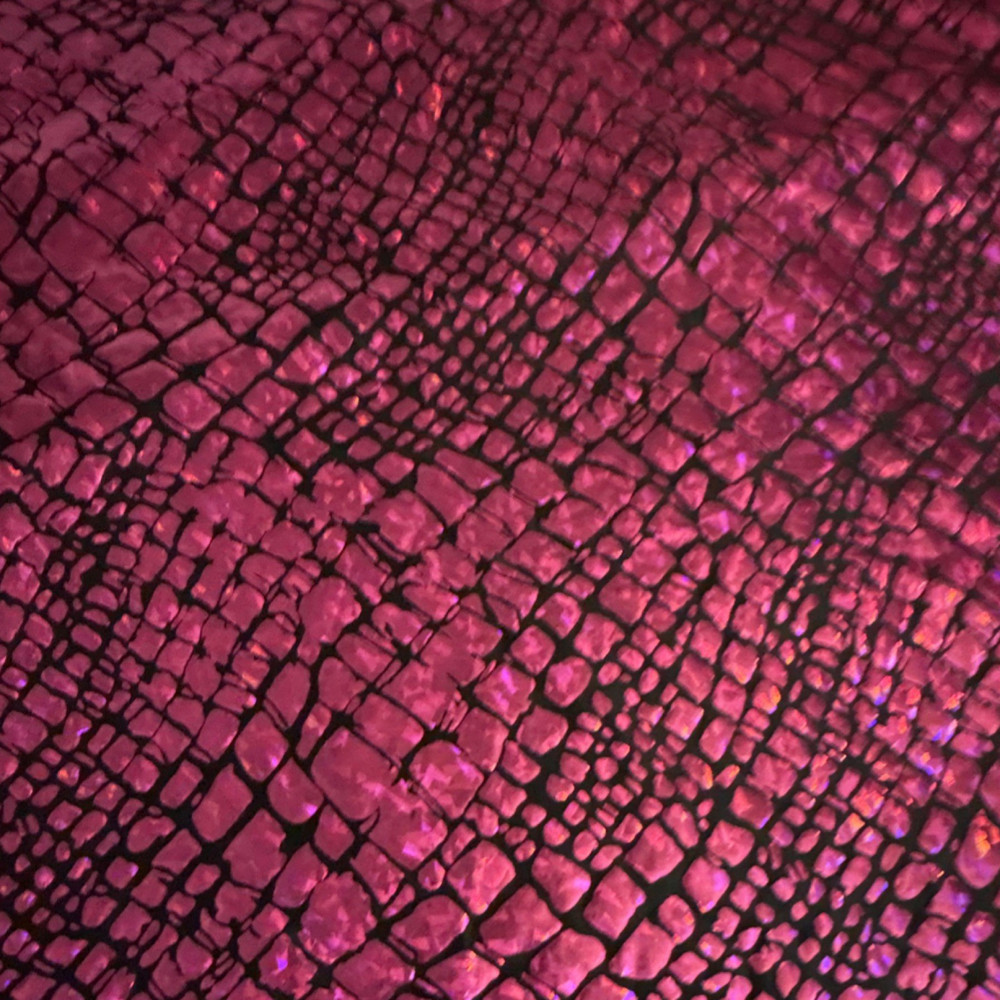 Pink Black Crocodile Print 2.5 Yds +. Wide 64”