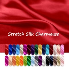 By Yard Quality Stretch Silk Fabric Charmeuse Glossy Soft Sleep Gown Material