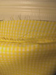 Yellow Gingham Fabric Yarn dyed woven Rayon Poly Yardage 122″ x 45″ w