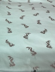 1 Yard Mint Green With Silver Mermaids -Knit