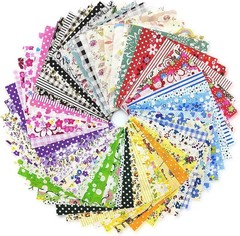 120PCS 4×4″ Cotton Fabric Squares Precut Quilt Craft DIY Sewing Patchwork