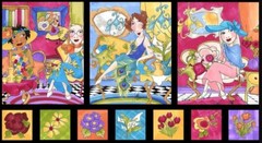 23″ X 44″ Panel Sitting Pretty Portraits Ladied Women Cotton Fabric D413.23