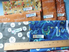 4 Yards Plus Organic Cotton Quilt Print Fabric Scraps Lot Remnants Orange Boy