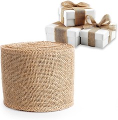 Versatile 4 Inch Burlap Ribbon Roll – 10 Yards of Natural Jute for All Occasions