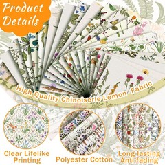 20 Pcs 10”x10” Wildflower Quilting Fabric Square Wildfloral Precuts Quilted…