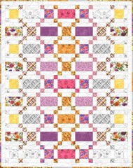 Wilmington Prints – Dahlia Botanica – Repeating Border Stripe Multi, Fabric BTY