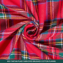 Red Plaid Cotton Flannel Fabric – 100% Cotton 57/58″ Sold By The Yard