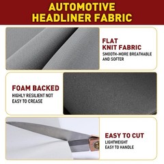 Flat Knit Headliner Fabric Material with Foam Backing for Auto Interior Repair