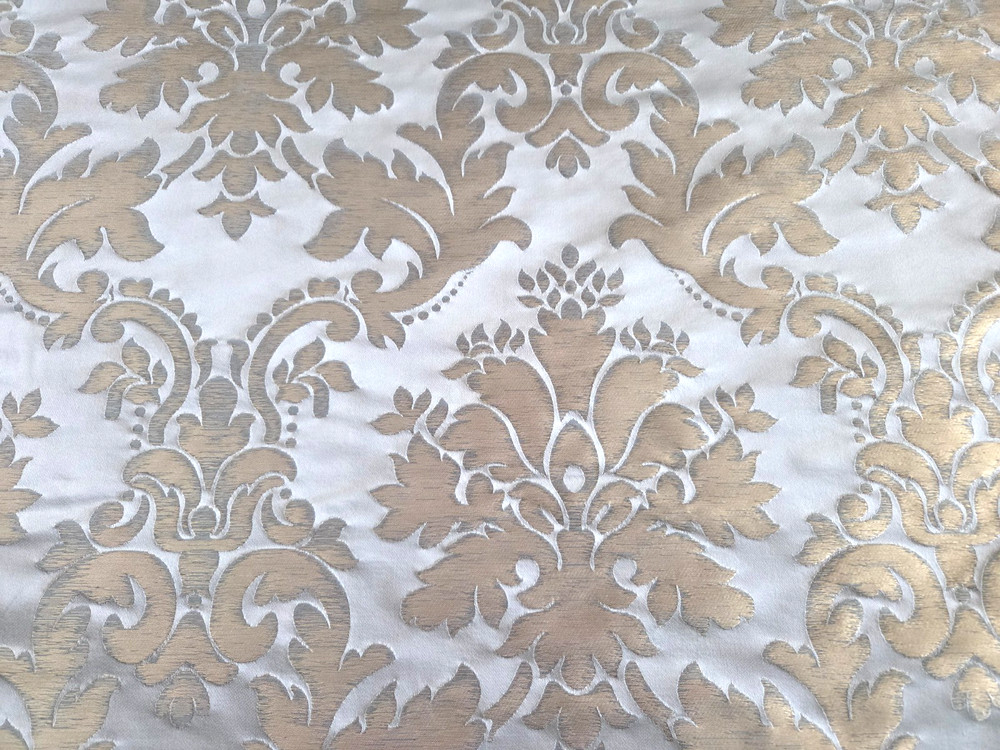 Luxury Gold Metallic Damask Designer Upholstery Fabric 4.5 yards