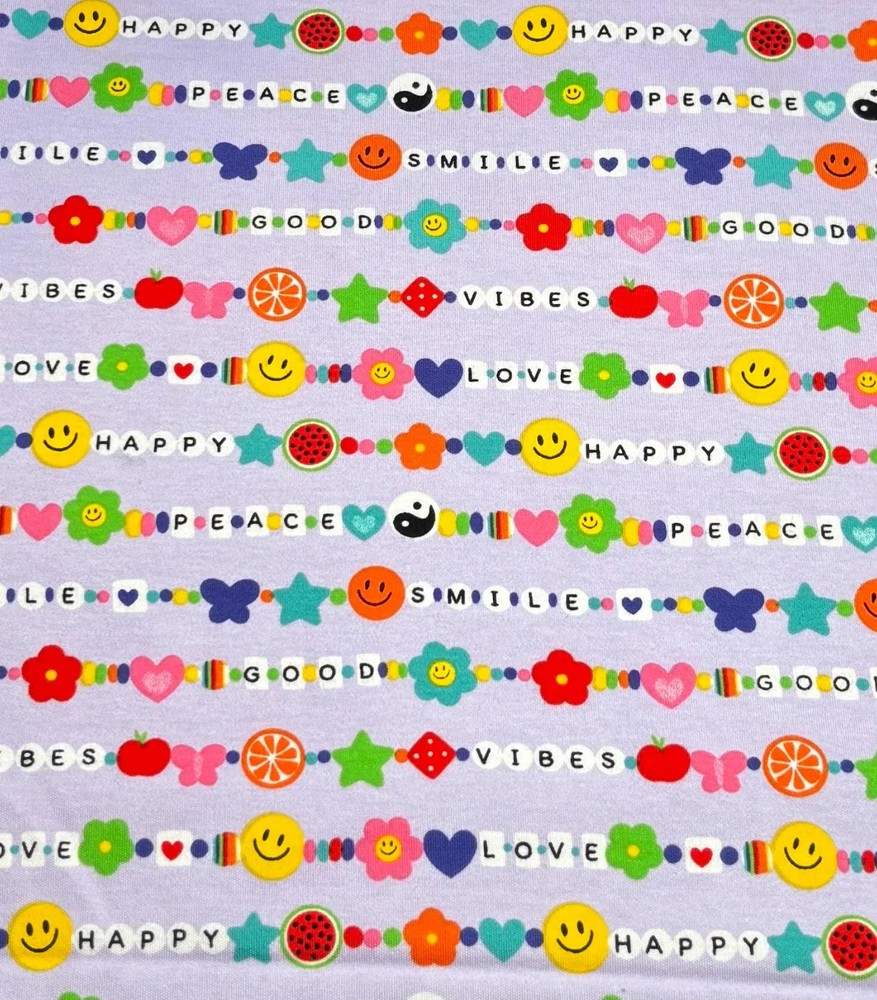Friendship Bracelet Fabric Cotton Spandex Interlock Knit Fabric 1 yard