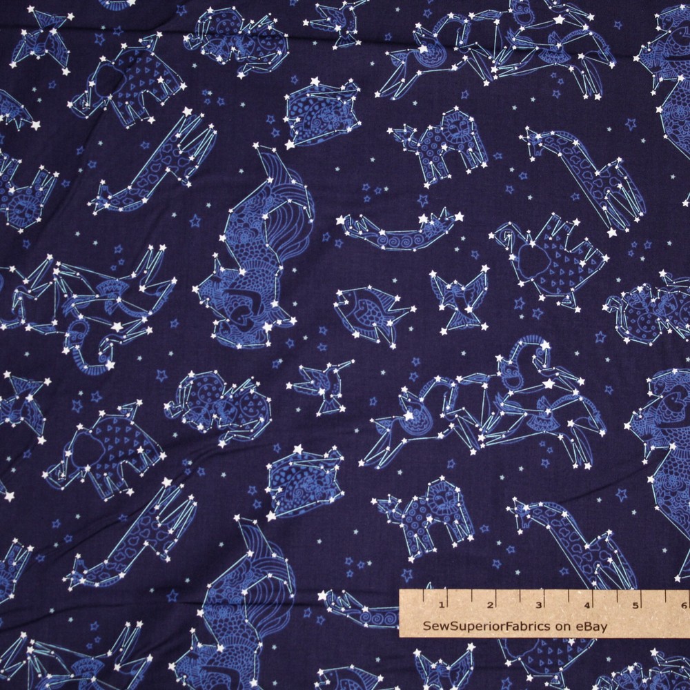 Laurel Birch Celestial Magic Zodiac Sky Stars Navy Fabric 1/2 Yard #Y3165-93
