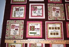 Quilt Blocks Bible Verses Cotton Fabric OOP Religious Classic Inspirational