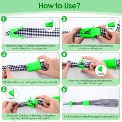 Ceoighe 2 Pack Jelly Roll Fabric Tube Maker, 4.53 x 4.13 x 1.18 inches, Green