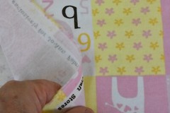 By 1/2 Yd, Pink White & Yellow Baby-Girl Patch on Flannel, Springs, B1624