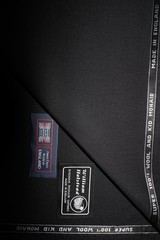 60% KID MOHAIR & 40% WOOL BLACK SUITING FABRIC BY William Halstead = See Below