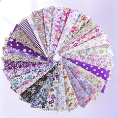 50 Pcs Purple Charm Pack Fabric, 5 Inch Pre Cut Cotton Floral Fabric Squares for