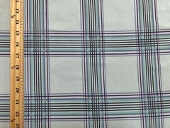 Ivory Plaid Rib Knit Purple Mint & Lavender 4 Way Stretch 60″W Yard-RBPR062