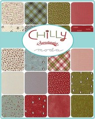 Moda Chilly Charm Pack, 100% Cotton 5-inch Precut Fabric Squares (42 pcs)