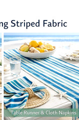 Tommy Bahama Blue Teal Fabric Coastal Stripe 2 Pieces Nautical Beach Decor READ
