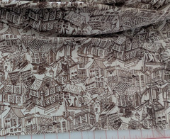 1 1/4 yds. FABRIC – TWO WAY POLY STRETCH Soft Fabric Medieval Village BROWN/TAN