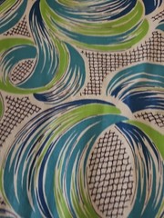VTG HTF 50s/60s Abstract Avant – Garde Swirls Cotton Fabric 3.5 Yards X 35″ Wide