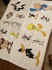Looney Tunes Vintage Cotton Fabric 45.5in x 32in- Cold Water Rinsed