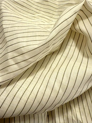 100% Flax Linen Fabric Yarn Dyed Dobby Green Stripe Off White Ground 56″ Wide