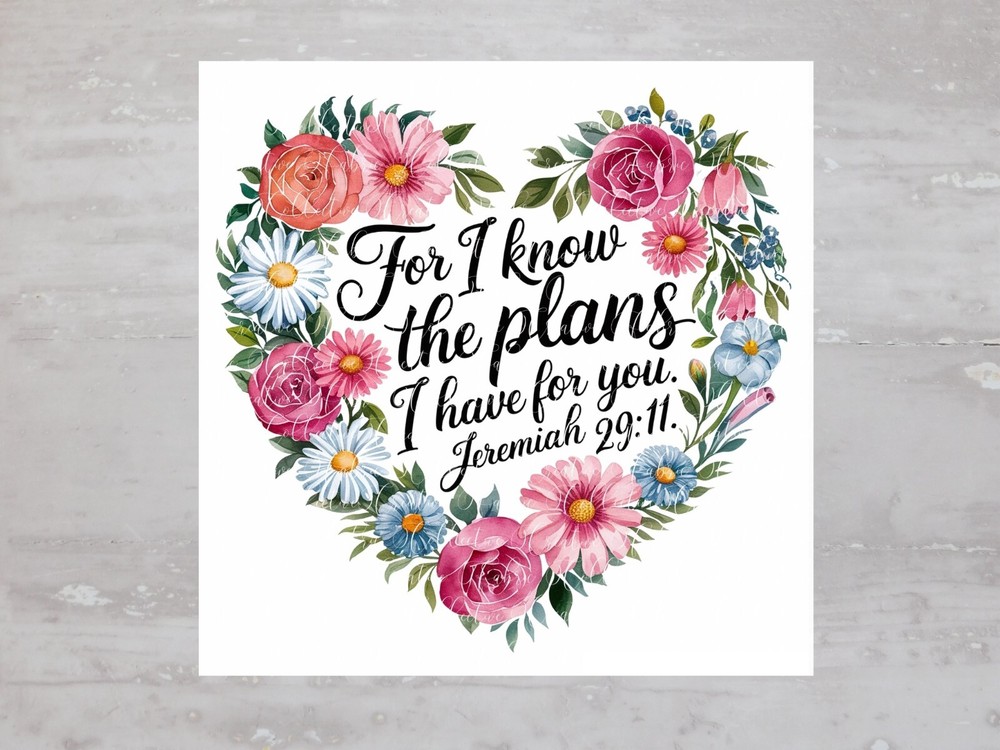 Jeremiah 29:11 Bible Verse Faith Fabric Panel Craft Sewing Quilt Block A554