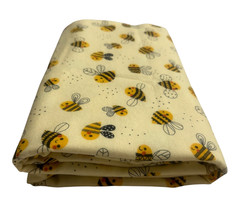 JoAnn Brushed FLANNEL 2.5 YDS x 44″ Scattered BEES on YELLOW Single Cut Fabric