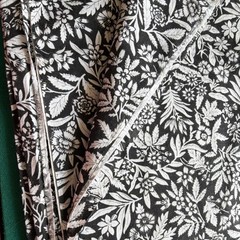 Black White Fabric Floral Flowers Plants 100% Cotton Quilt Linen 2-13 yds x 44”