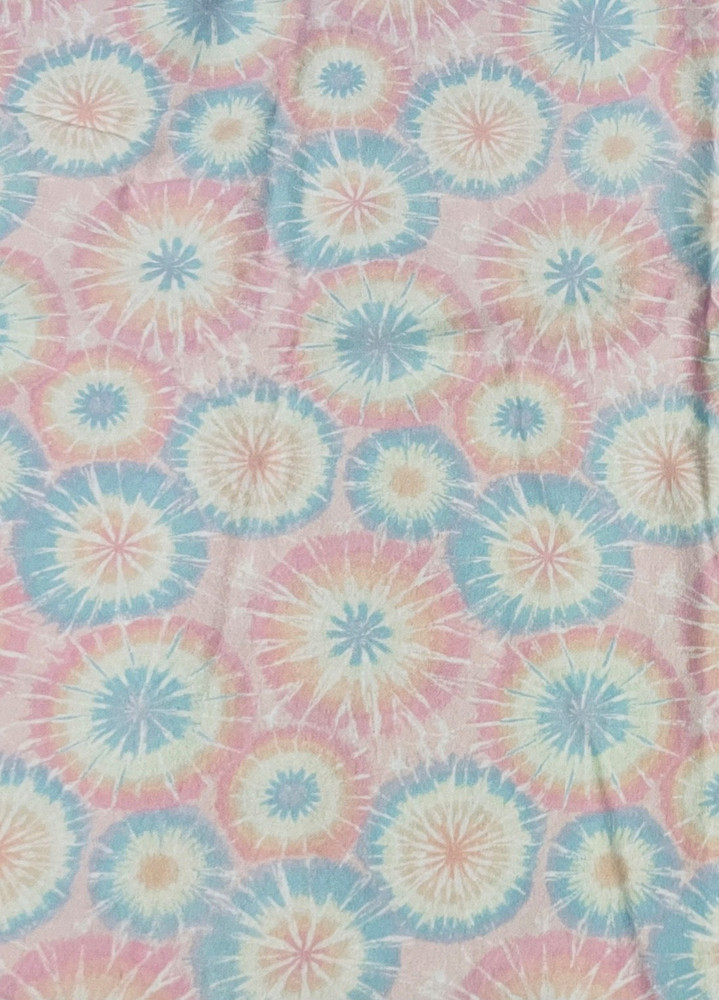 TIE DYE LOOK SPRINGS SNUGGLE FLANNEL PINK BLUE STAR BURST LOOK 1 Y 13″ L X 42″ W