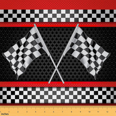 Modern Race Car Fabric by the Yard Black White Checkerboard Flag Fabric for Sewi