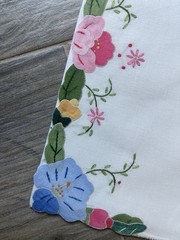 Lot 7 HAND EMBROIDERED APPLIQUÉ Cloth Envelopes Pouch Crafting 5 1/2″ x 10″