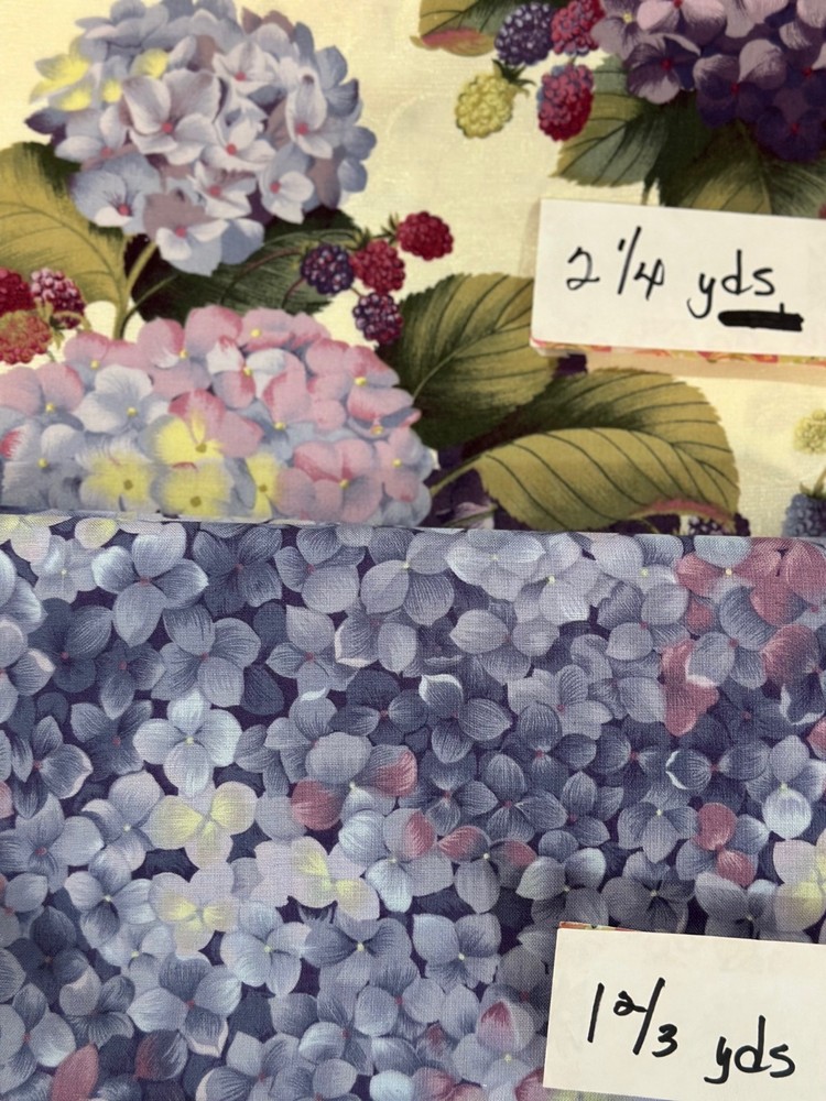 HYDRANGEAS, Lakehouse Fabric Collection of 18+ yards