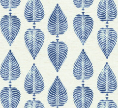 Botanical LEAF Pattern INK BLUE Drapery Pillow Cushion Upholstery Fabric BTY