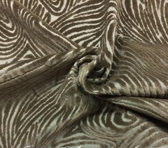 DONGHIA BELMONTE GRIS GRAY ZEBRA ANIMAL VELVET FURNITURE FABRIC BY YD 50″W