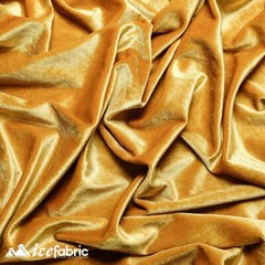 Antique Gold Stretch Velvet Fabric By The Yard