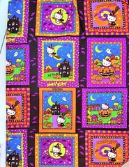 Hello Kitty Halloween Fabric Blocks Scenes Wirch Pumpkin BTY x 43″