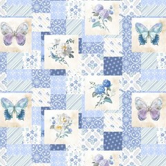 Morning Blooms Cream Stripes 44″ Wide Wilmington Prints Quilt Fabric