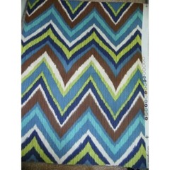 Chevron Decorator Fabric Blue Green Brown Zig Zag Home Interior 1 yard x 54″ New
